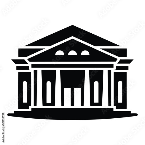 Silhouette of the theater building with columns art vector
