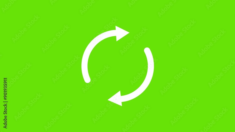 Circle arrow refresh icon rotation animation Motion graphic design on green screen