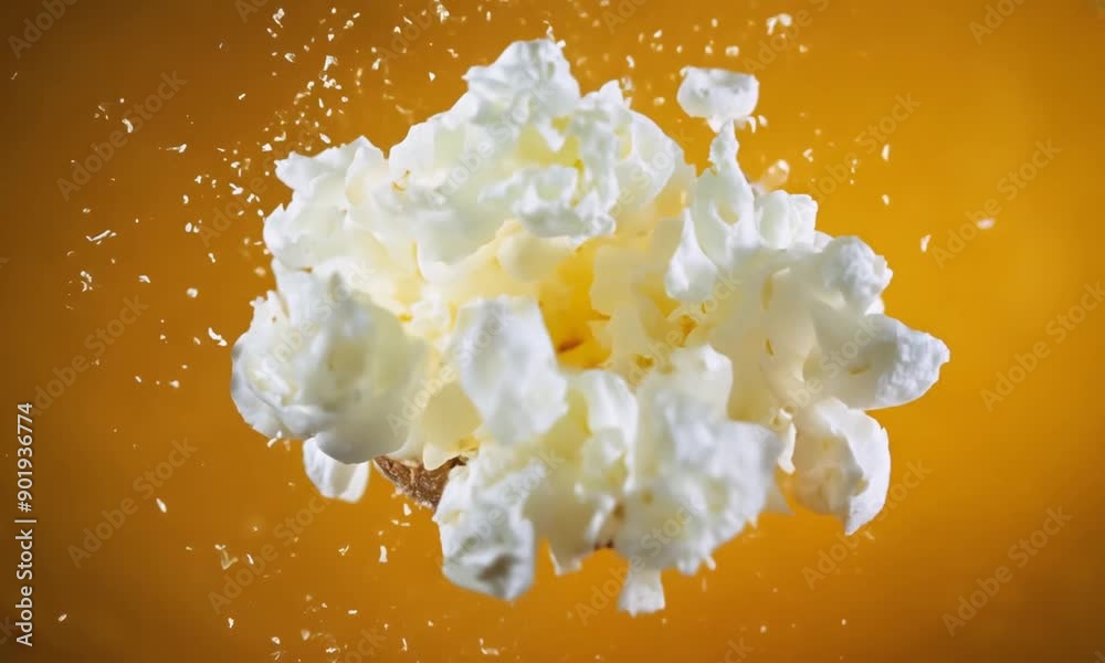 Slow Motion Popcorn Popping -  snack, food, closeup, kernels, burst, movie