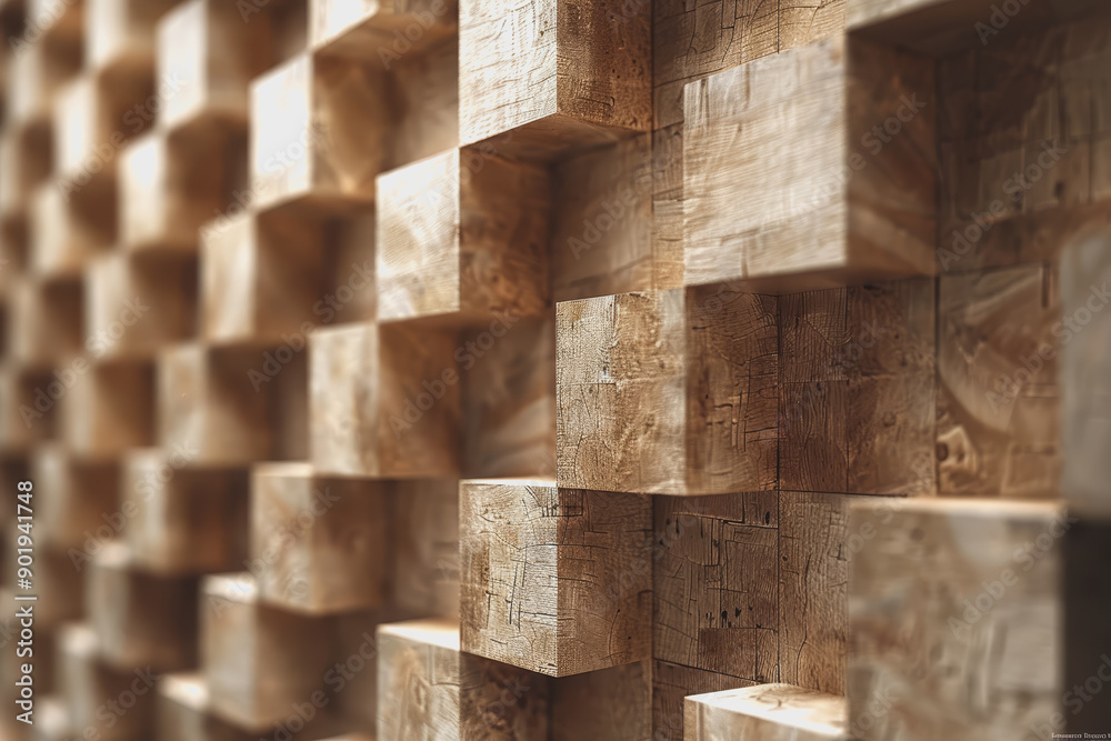 Warm Taupe Wood Texture, Contemporary Block Stack Art. Warm Taupe Wood Texture, Contemporary Block Stack Art.
