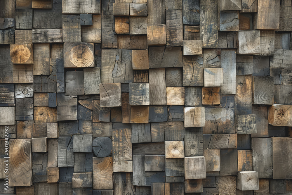 Warm Taupe Wood Texture, Contemporary Block Stack Art. Warm Taupe Wood Texture, Contemporary Block Stack Art.