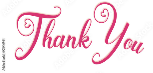 Thank you - parola grazie scritta in inglese - colore rosa - immagine, poster, cartello, striscione, cartolina, biglietto. 
 