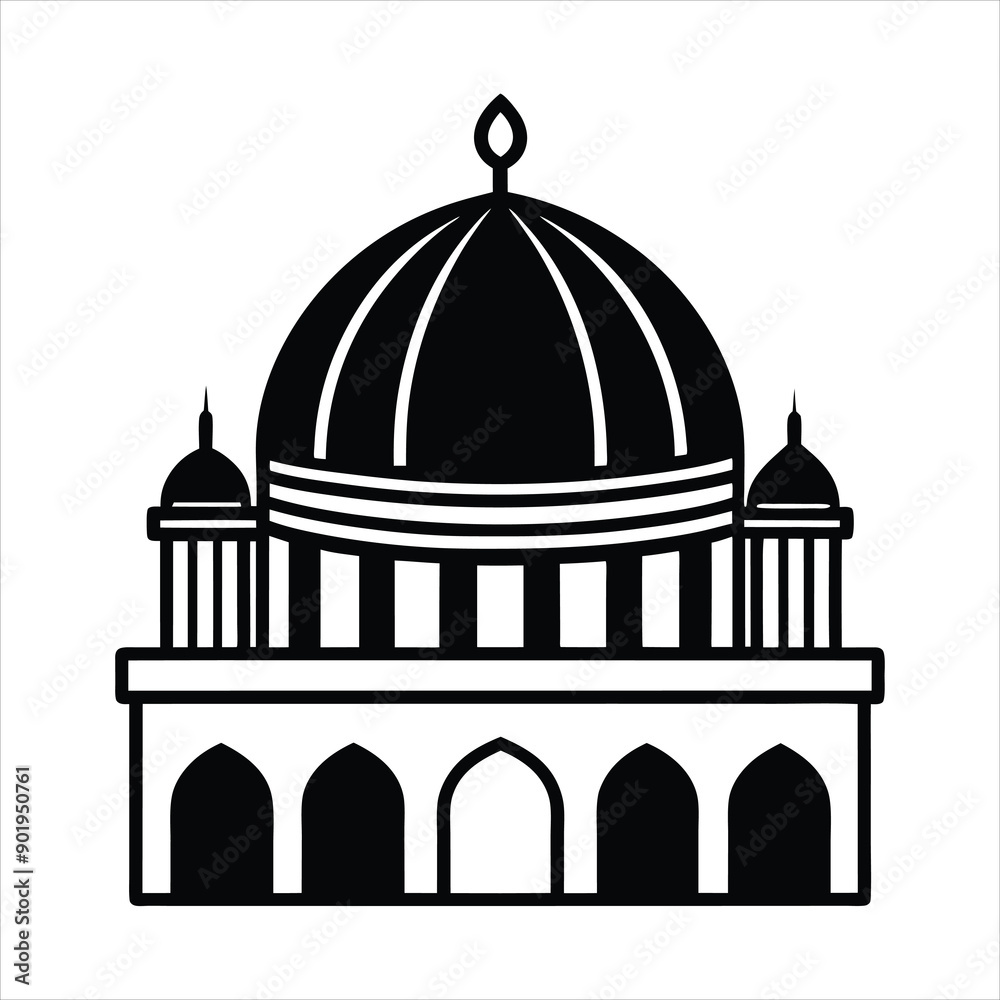 The best green mosque dome islamic ramadan black vector The best green mosque dome islamic ramadan black vector