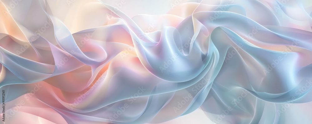 Obraz premium A soft, flowing fabric in subtle colors creates an ethereal atmosphere, perfect for backgrounds or creative design projects.