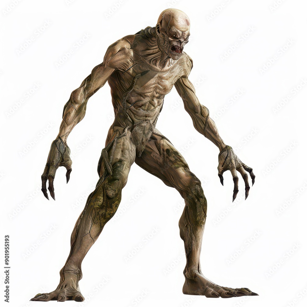 Terrifying Creature Emerging From the Shadows in a Dark Forest at Midnight Terrifying Creature Emerging From the Shadows in a Dark Forest at Midnight