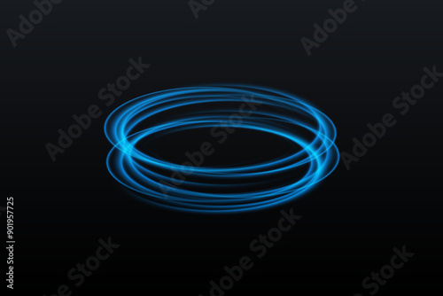 Neon ring. Glowing circle. Glow effect. Round light frame. abstract light lines of movement and speed. Abstract light lines of movement and speed. light green ellipse.