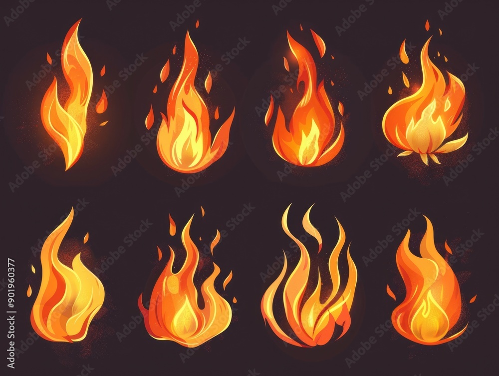 Fire Flames Black Background