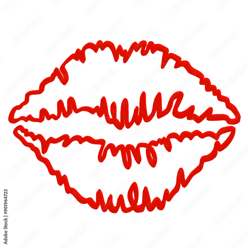 Silueta lips rojo.