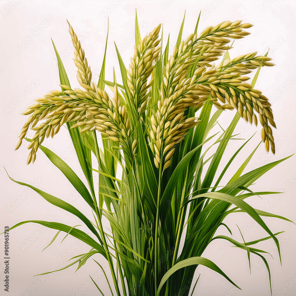 Fototapeta premium rice plants isolated on white background.