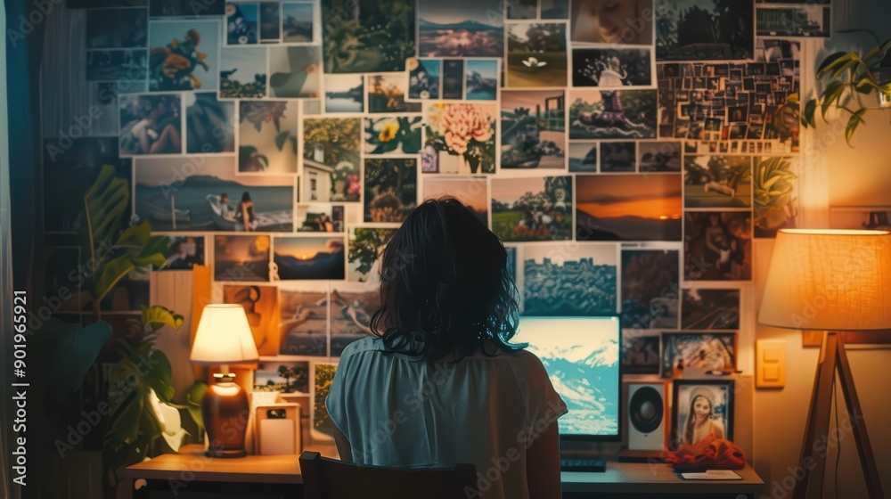 DIY wall art project featuring a custom-designed photo collage