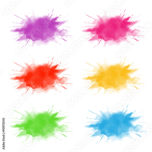 Wallpaper Mural Color Splash Set on White Background PNG Torontodigital.ca