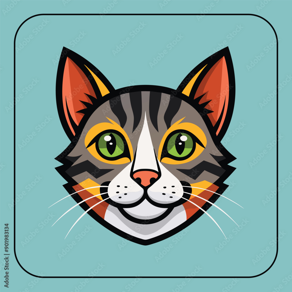 Fototapeta premium Modern Minimalistic Cat Drawing 