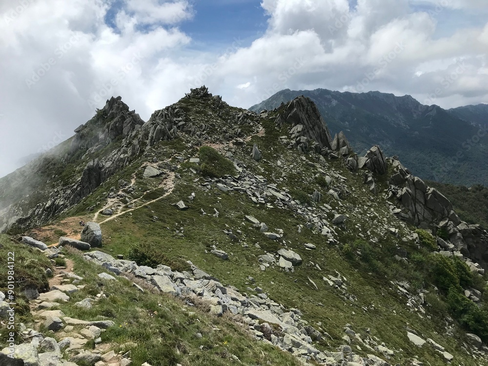 Fototapeta premium hiking the GR20 trail corsica island france