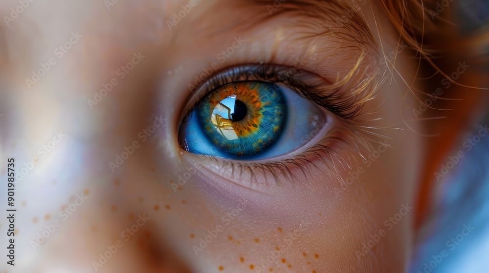 Macro shot of a child's eye filled with wonder Macro shot of a child's eye filled with wonder