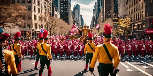Macy's parade day in New York. Thanksgiving celebration.