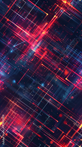 High-tech background with a network of glowing lines and dots, representing the flow of digital information