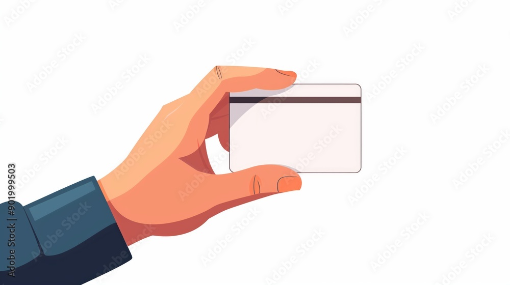 Hand Holding Blank Card in Business Attire Hand Holding Blank Card in Business Attire