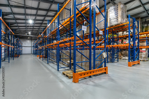 Fotografija Industrial Warehouse Interior Featuring Organized Shelving Units and Inventory Storage