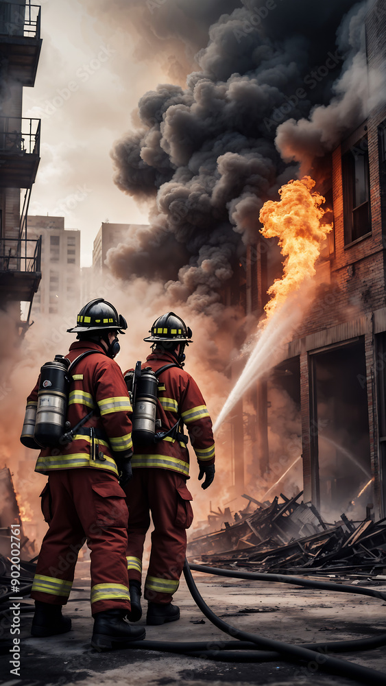 Obraz premium firefighters in action