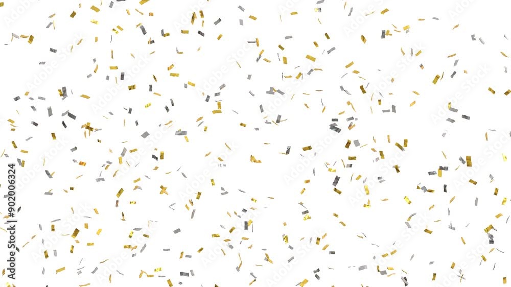 cinq jets de confettis explosent de gauche à droite - couche alpha séparée	
