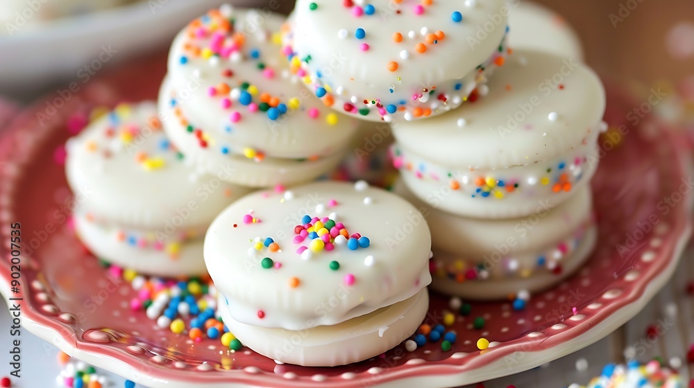 White chocolate dipped oreos with sprinkles White chocolate dipped oreos with sprinkles