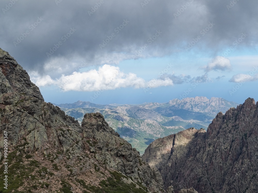 Fototapeta premium hiking the GR20 trail corsica island france