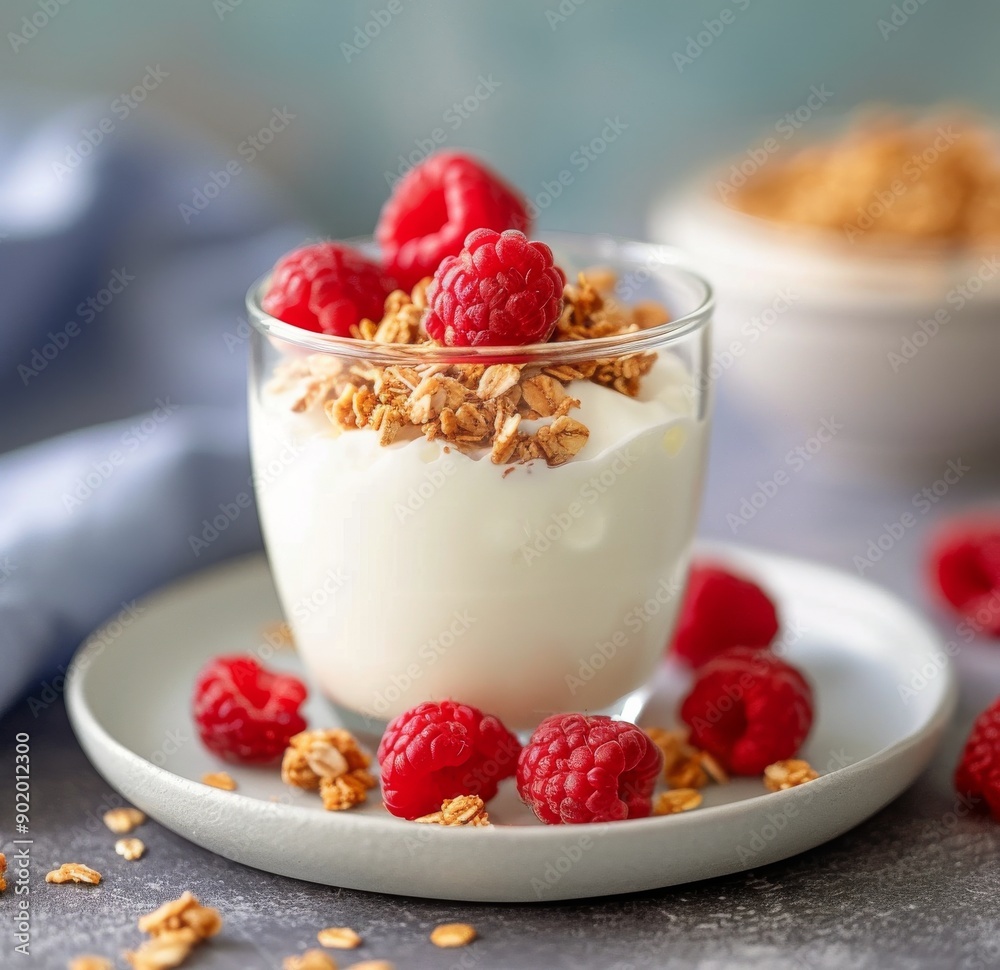 Yogurt Parfait With Raspberries And Granola Yogurt Parfait With Raspberries And Granola