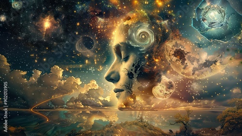 An educational image depicting the historical evolution of dream theories