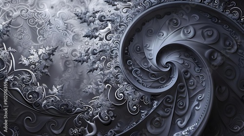 Intricate fractal design with spirals photo