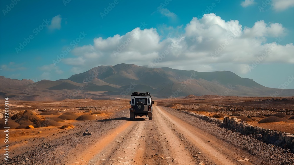 Naklejka premium Overland adventure while driving a 4x4