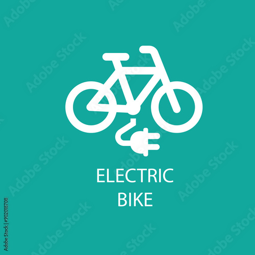 Electric bike icon ecologic transport e-bike vector image 