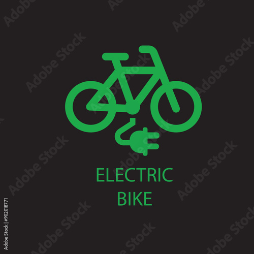 Electric bike icon ecologic transport e-bike vector 