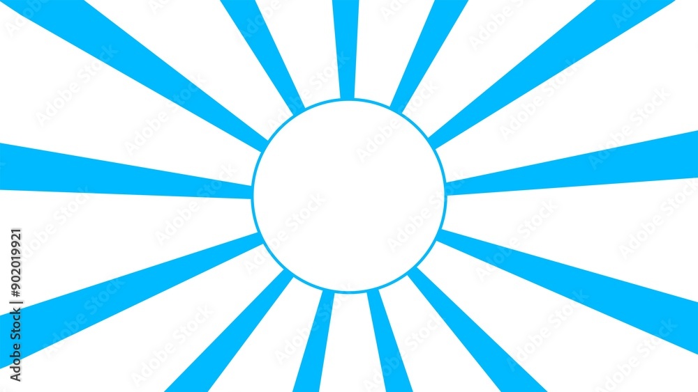 Blue lines sunburst rotating on white background. Blue lines sunburst rotating on white background.