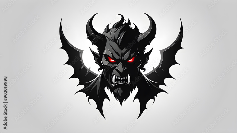 Devil logo on white background. Generative AI Devil logo on white background. Generative AI