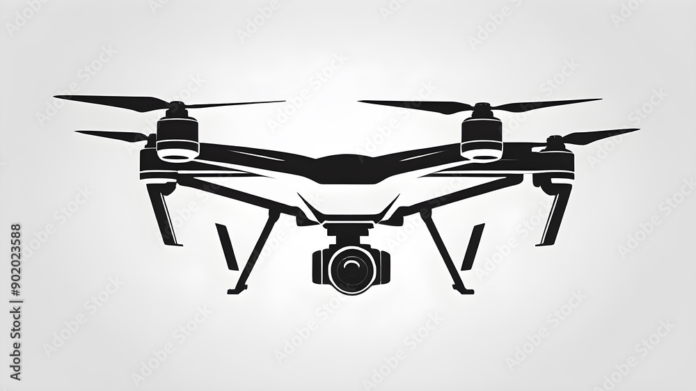 Drone logo symbol on white background. Generative AI Drone logo symbol on white background. Generative AI