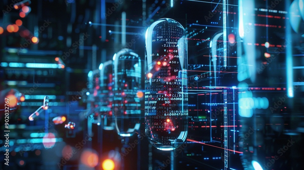 Fototapeta premium AI for Drug Discovery: Develop AI systems to accelerate the discovery of new drugs and treatments. 