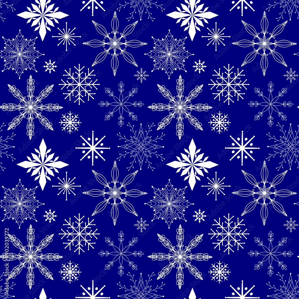 Christmas ice scribble seamless snowflakes pattern for wrapping paper Christmas ice scribble seamless snowflakes pattern for wrapping paper