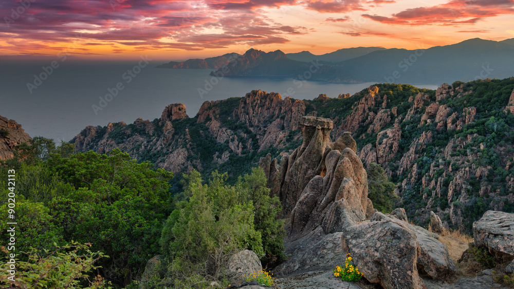 Calanques de Piana - Corsica - France - Art and travel concept Calanques de Piana - Corsica - France - Art and travel concept