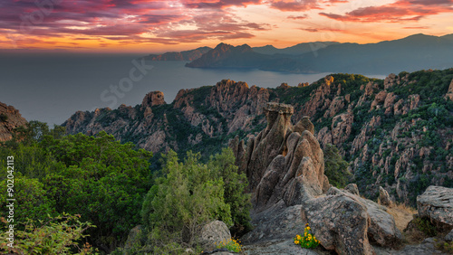 Fotografie Calanques de Piana - Corsica - France - Art and travel concept