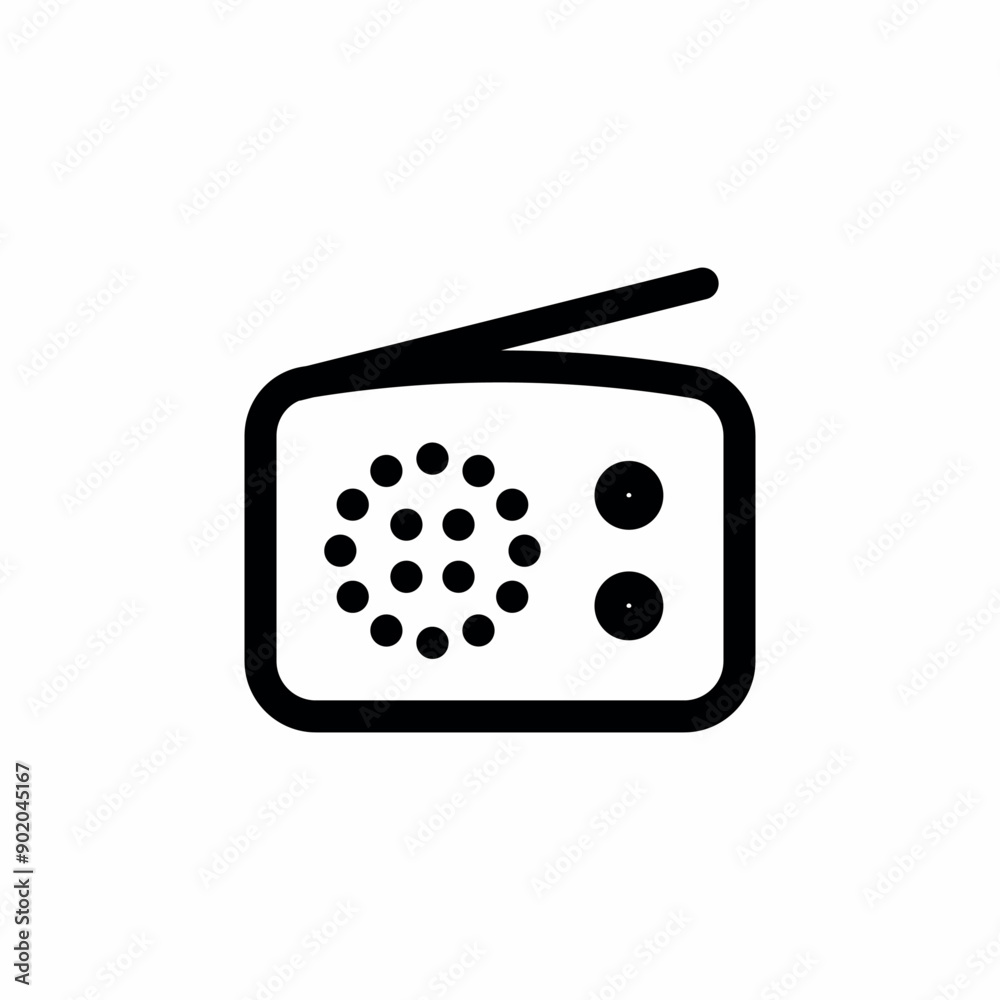 radio music sound icon vector