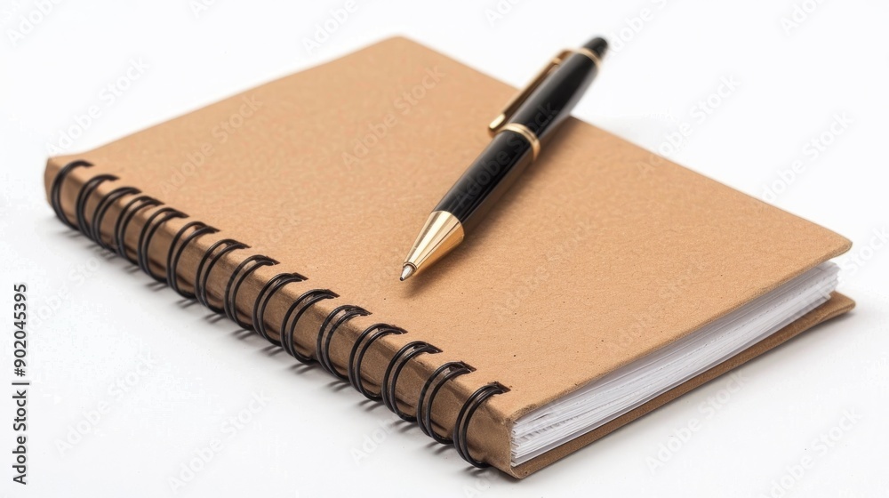 Notebook and pen on white background Notebook and pen on white background