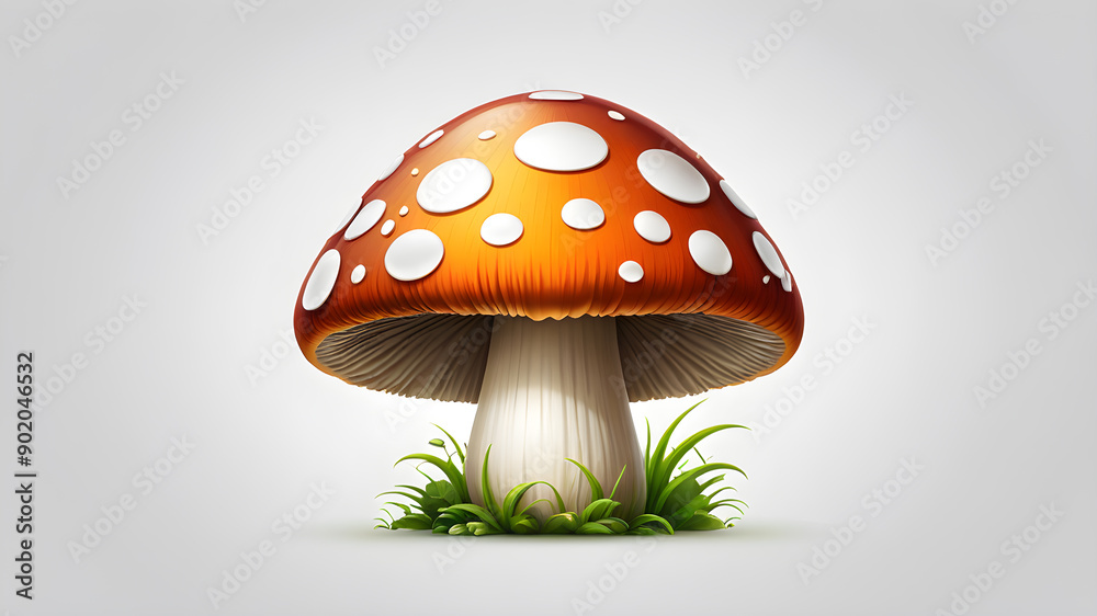 Mushroom logo symbol on white background. Generative AI Mushroom logo symbol on white background. Generative AI