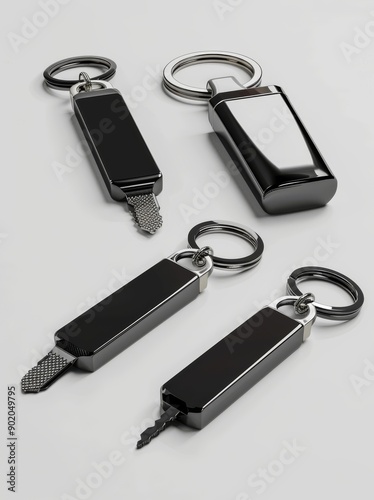 An illustration of a blank key ring template with a lid opener.