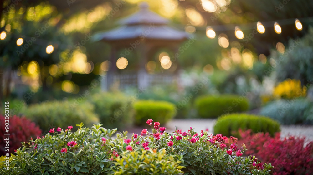 Springtime blurred bokeh on a peaceful garden and flower meadow Springtime blurred bokeh on a peaceful garden and flower meadow