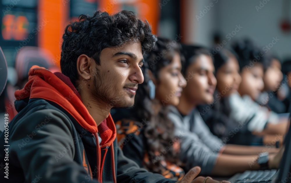 Students focus intently on coding exercises during a hands-on workshop designed to enhance their programming skills Students focus intently on coding exercises during a hands-on workshop designed to enhance their programming skills