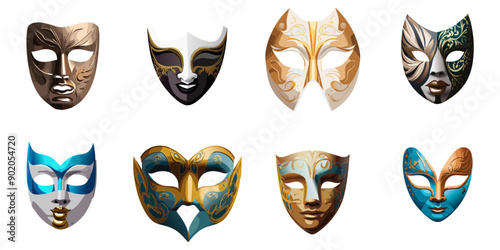 Multiple graphical illustrations of masks