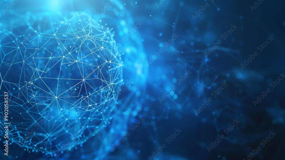 Blue tech background with circle of connected lines. Modern technology and innovation concept. Blue tech background with circle of connected lines. Modern technology and innovation concept.