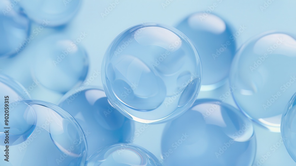 A close-up of delicate blue bubbles floating in soft light, creating an ethereal and tranquil atmosphere. A close-up of delicate blue bubbles floating in soft light, creating an ethereal and tranquil atmosphere.