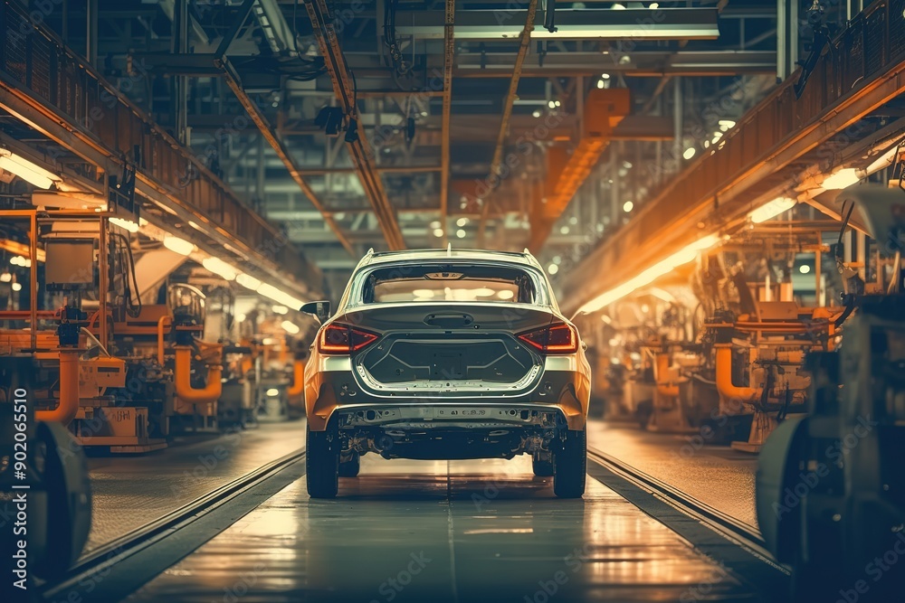 Automobile factory in process of manufacturing Automobile factory in process of manufacturing