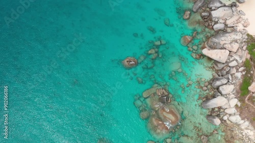 Tilting Up From the Turquoise Waters with Partially Submerged Boulders to the Virgin Gorda Horizon